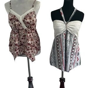 No Boundaries Boho Summer Top Bundle L (11–13) Floral & Tribal